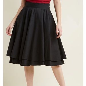 Black midi skirt